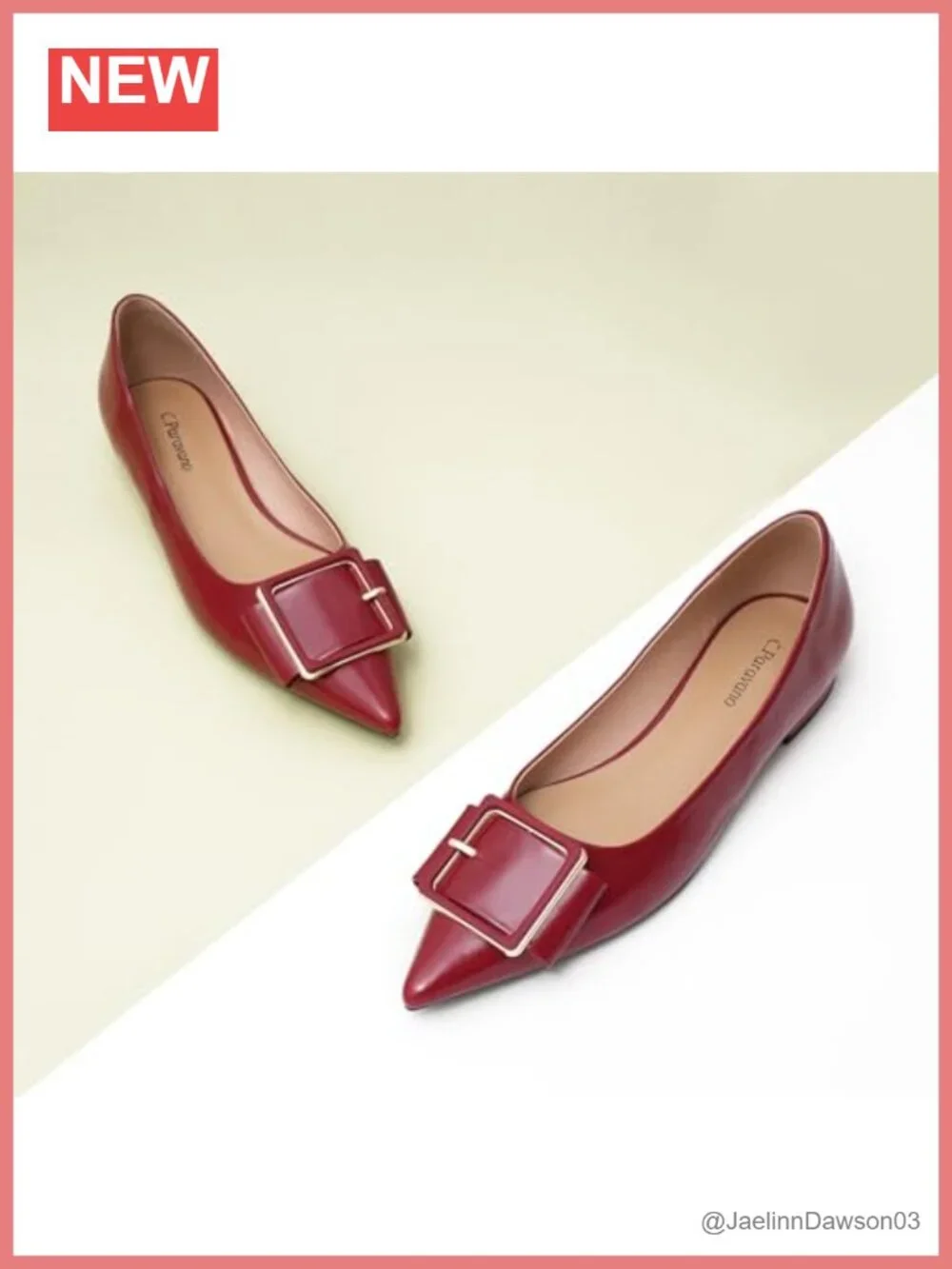 Lambskin Leather Pointed Toe Ballet Flats with Memory Insole